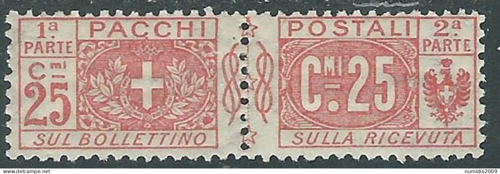 1914-22 REGNO PACCHI POSTALI 25 CENT MH * - P31-3 - Postal Parcels