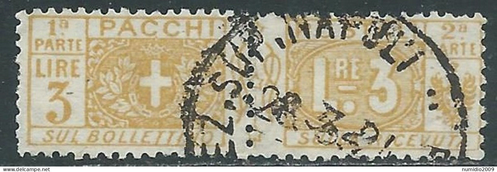 1914-22 REGNO PACCHI POSTALI USATO 3 LIRE - P31-9 - Postal Parcels