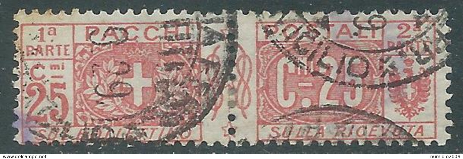 1914-22 REGNO PACCHI POSTALI USATO 25 CENT - P31-10 - Postpaketten