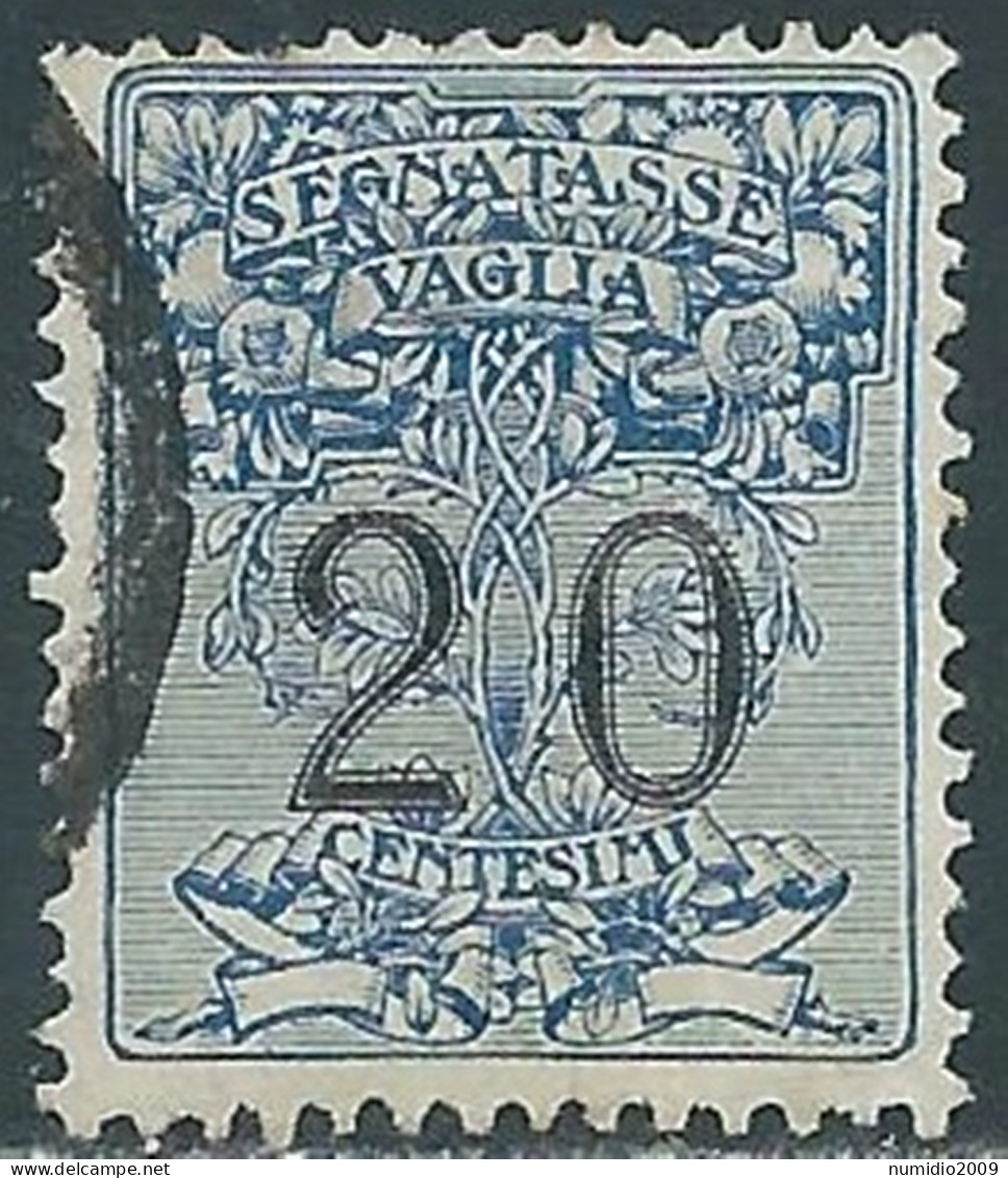 1924 REGNO SEGNATASSE PER VAGLIA USATO 20 CENT - P13-9 - Mandatsgebühr