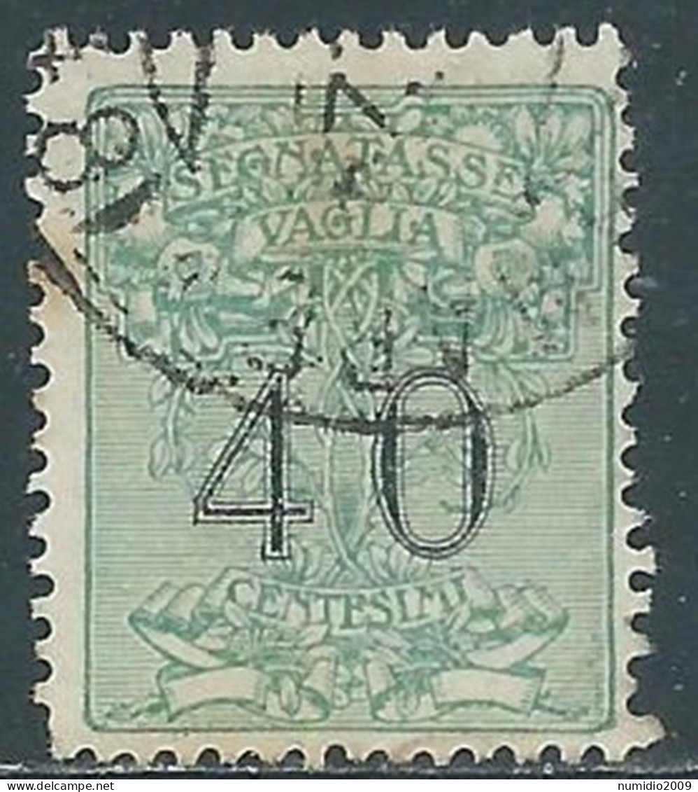 1924 REGNO SEGNATASSE PER VAGLIA USATO 40 CENT - P13-9 - Vaglia Postale