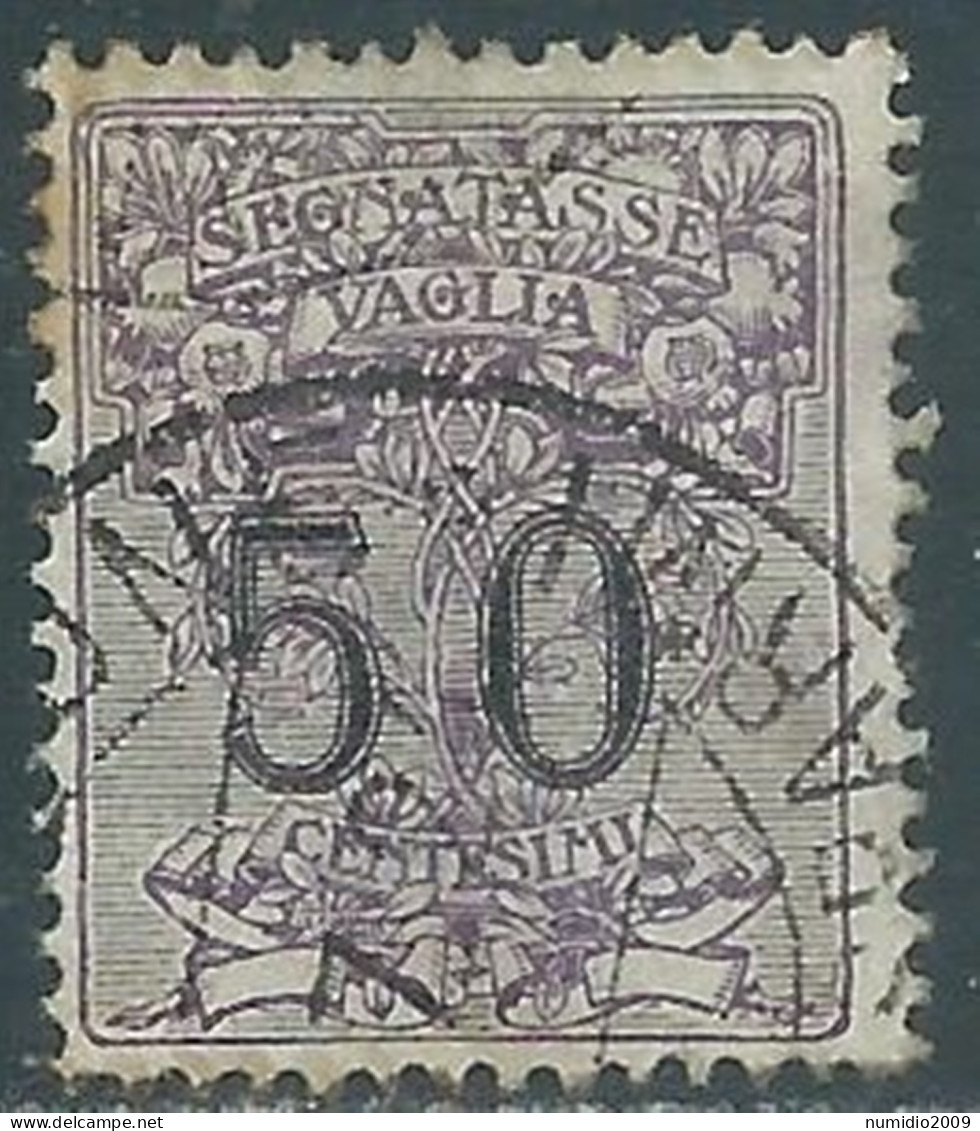 1924 REGNO SEGNATASSE PER VAGLIA USATO 50 CENT - P13-9 - Impuestos Por Ordenes De Pago