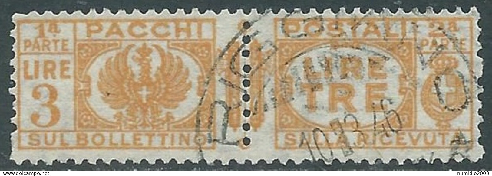 1927-32 REGNO PACCHI POSTALI USATO 3 LIRE - P31-10 - Paketmarken