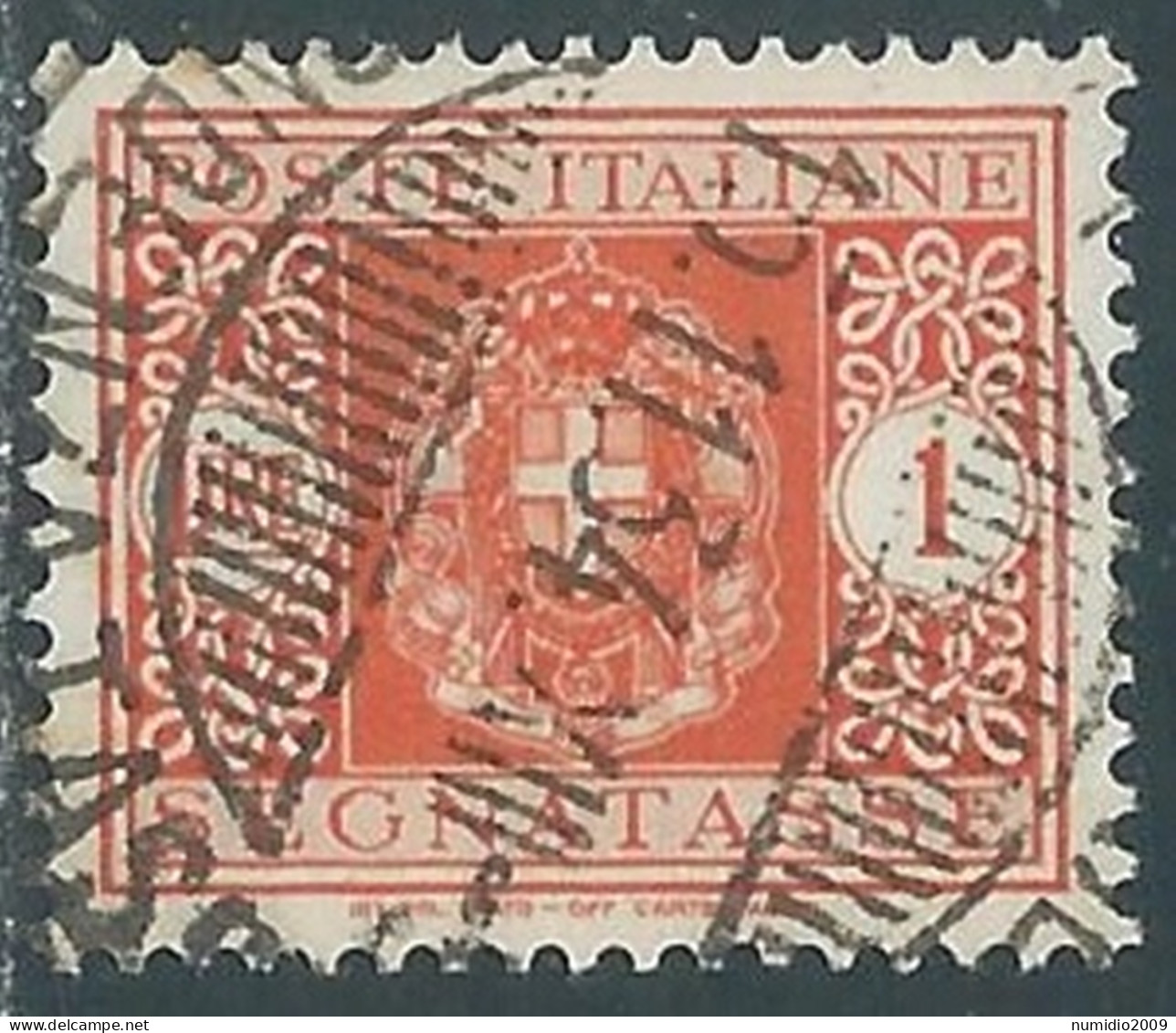 1934 REGNO SEGNATASSE USATO 1 LIRA - P13-8 - Taxe