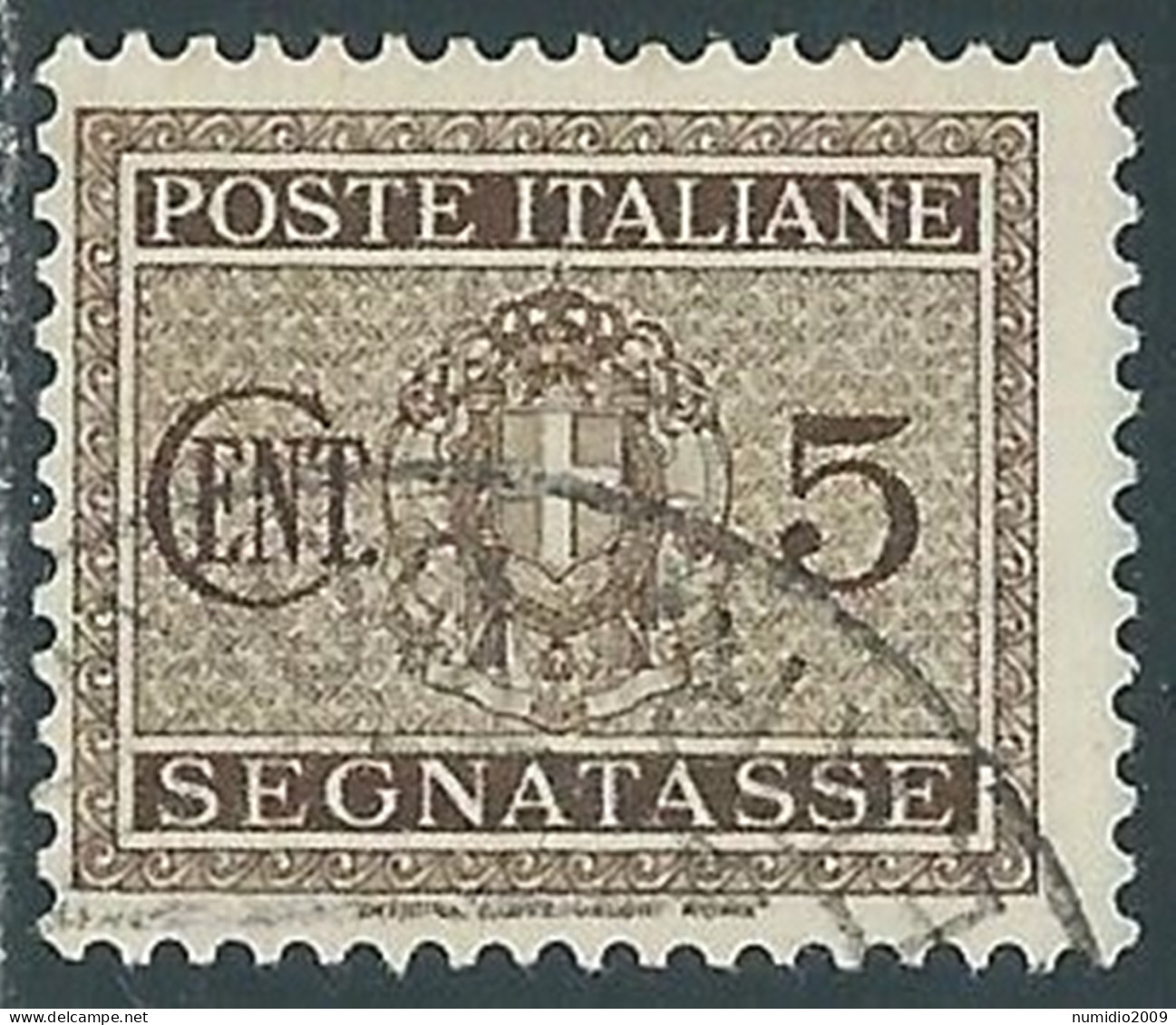 1934 REGNO SEGNATASSE USATO 5 CENT - P13-8 - Strafport