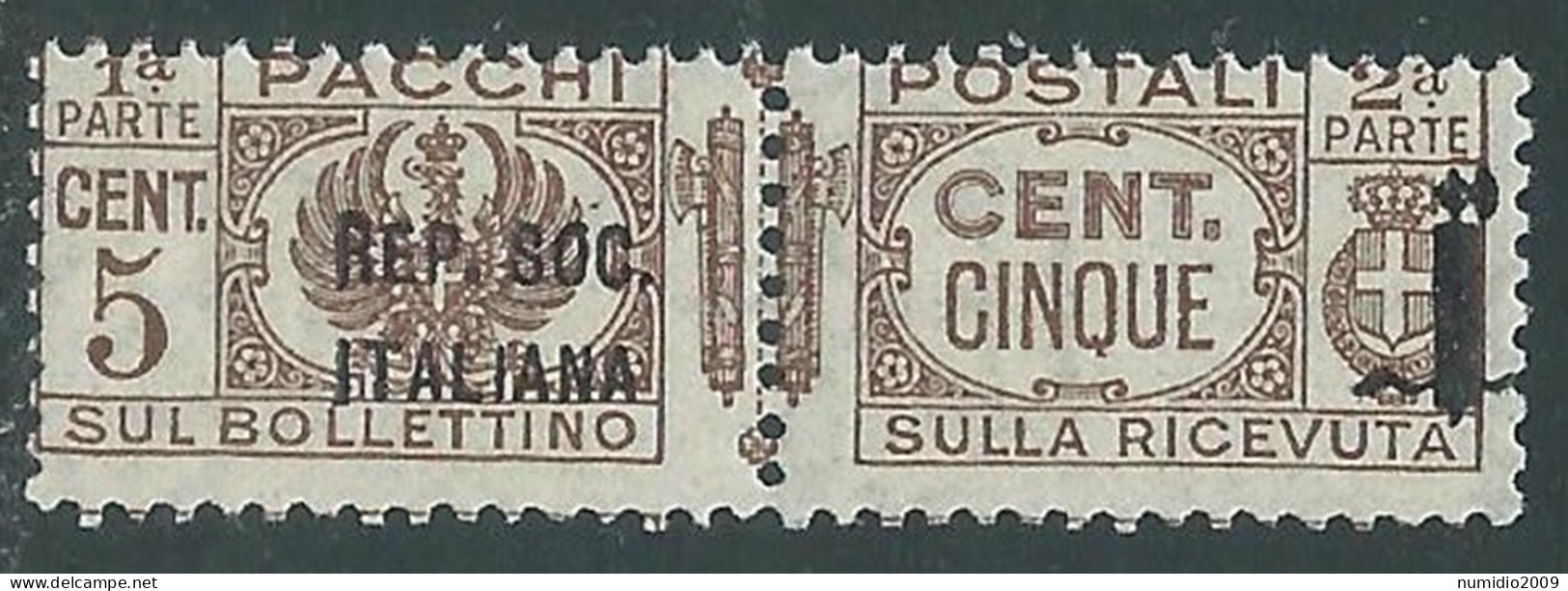 1944 RSI PACCHI POSTALI 5 CENT MNH ** - P29-7 - Paketmarken