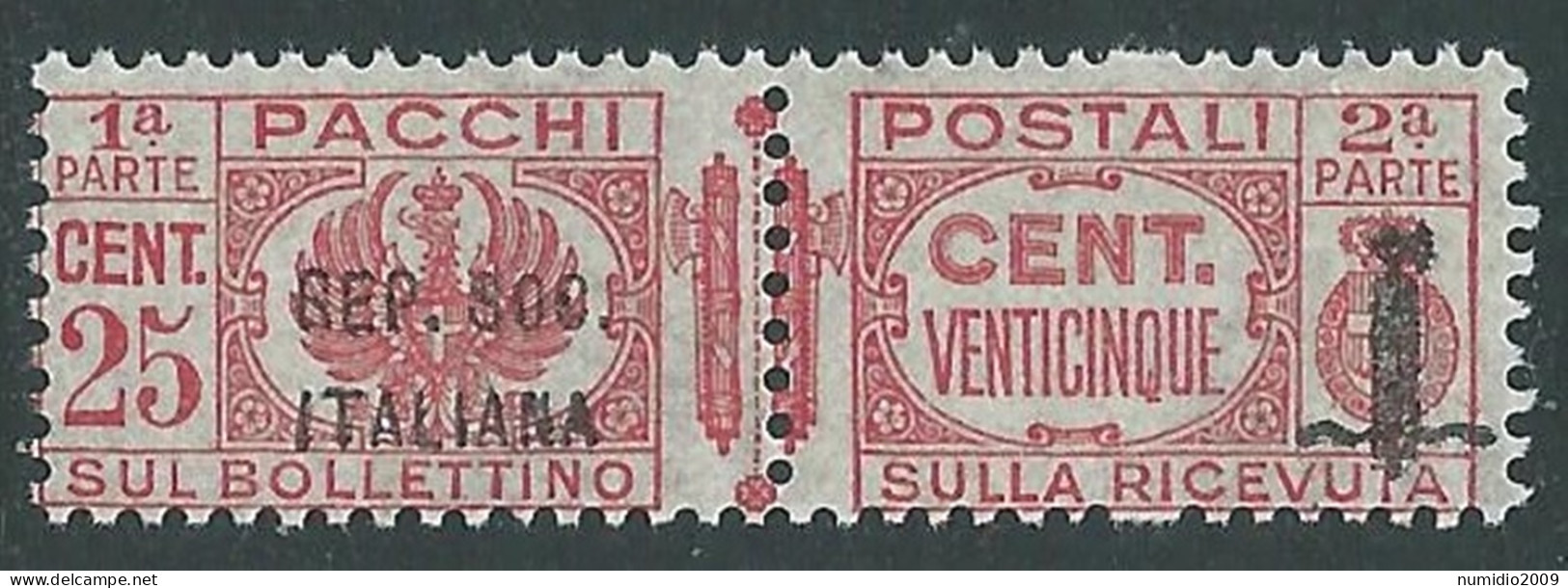 1944 RSI PACCHI POSTALI 25 CENT MNH ** - P29-4 - Paquetes Postales