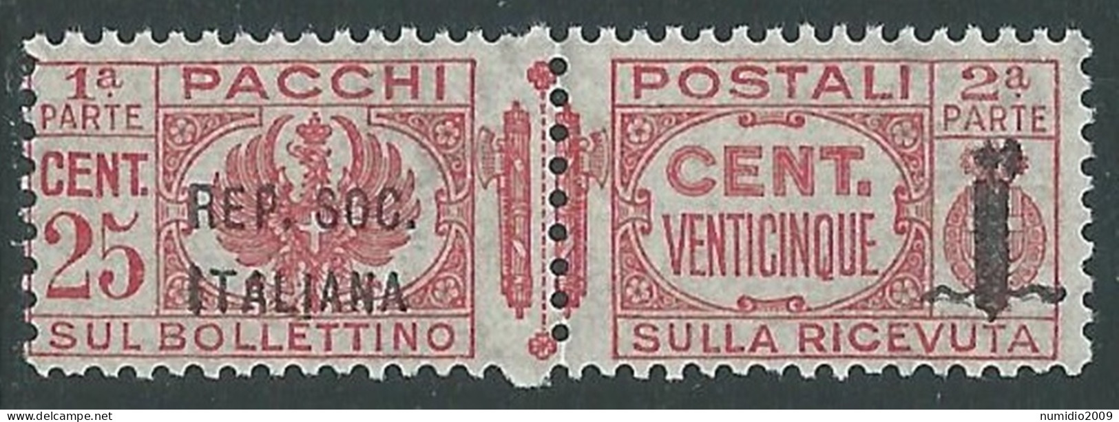 1944 RSI PACCHI POSTALI 25 CENT MNH ** - P29-5 - Colis-postaux