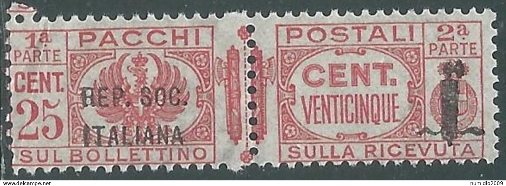 1944 RSI PACCHI POSTALI 25 CENT MNH ** - P31-8 - Colis-postaux