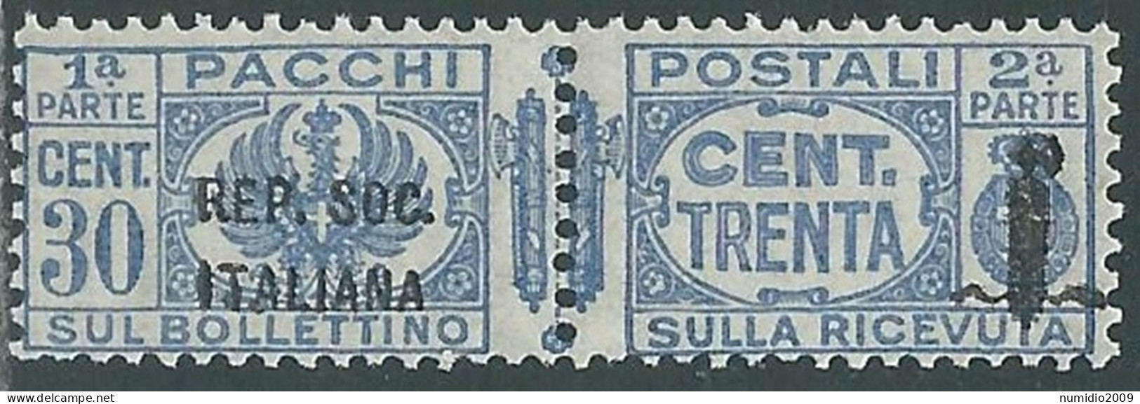 1944 RSI PACCHI POSTALI 30 CENT MNH ** - P31-7 - Pacchi Postali