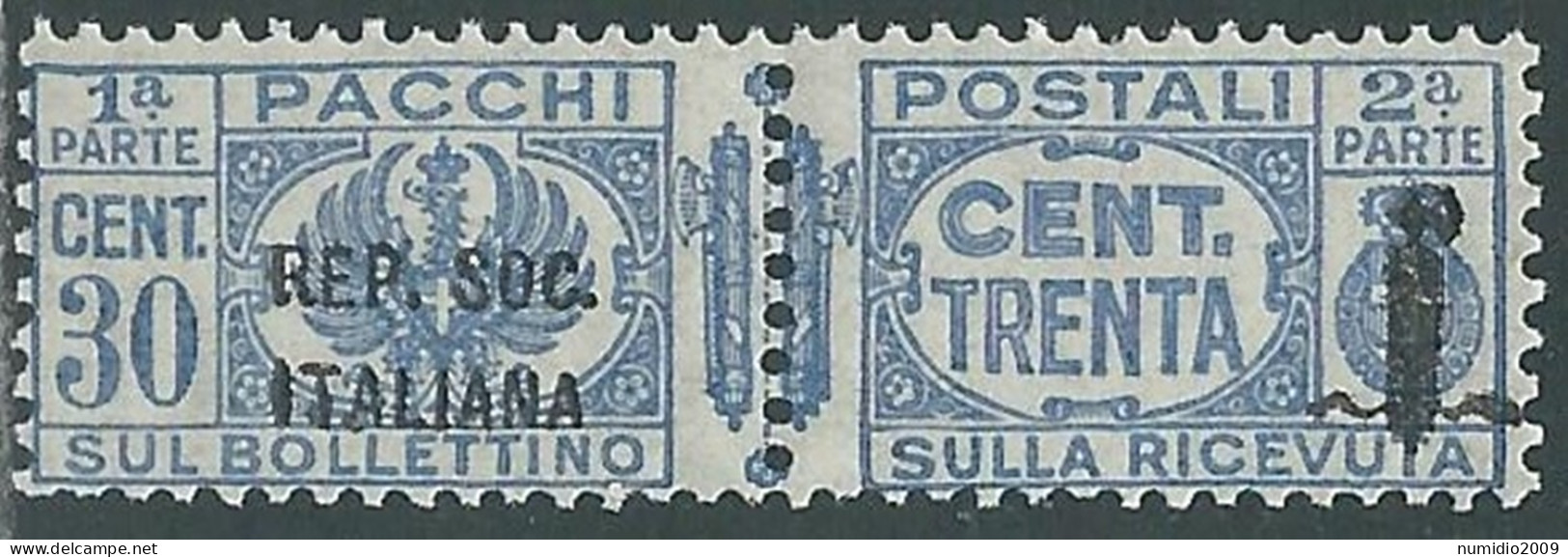 1944 RSI PACCHI POSTALI 30 CENT MNH ** - P31-7 - Postal Parcels