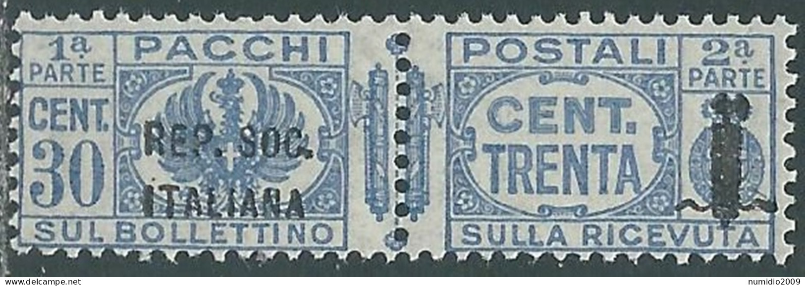 1944 RSI PACCHI POSTALI 30 CENT MNH ** - P31-8 - Postal Parcels