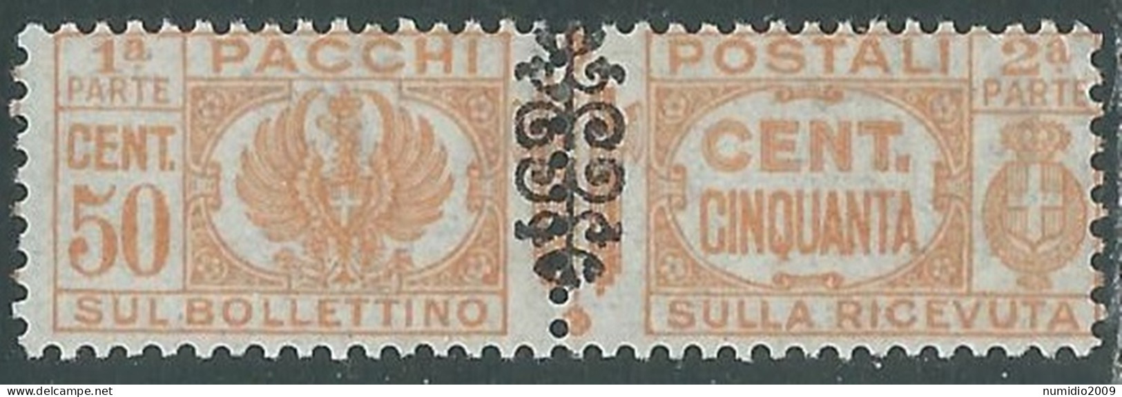 1945 LUOGOTENENZA PACCHI POSTALI 50 CENT MH * - P31-7 - Paketmarken