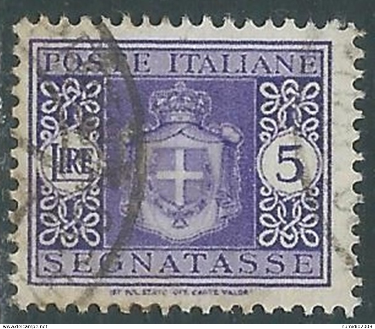 1945 LUOGOTENENZA SEGNATASSE USATO 5 LIRE - P13-6 - Strafport