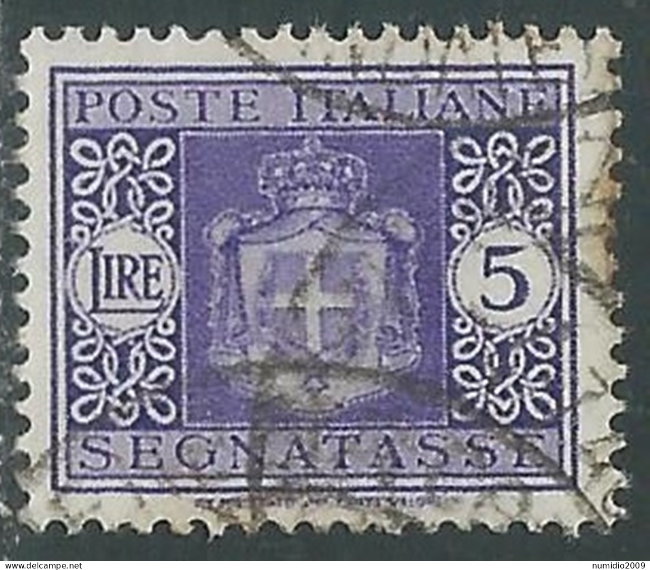 1945 LUOGOTENENZA SEGNATASSE USATO 5 LIRE - P13-7 - Taxe