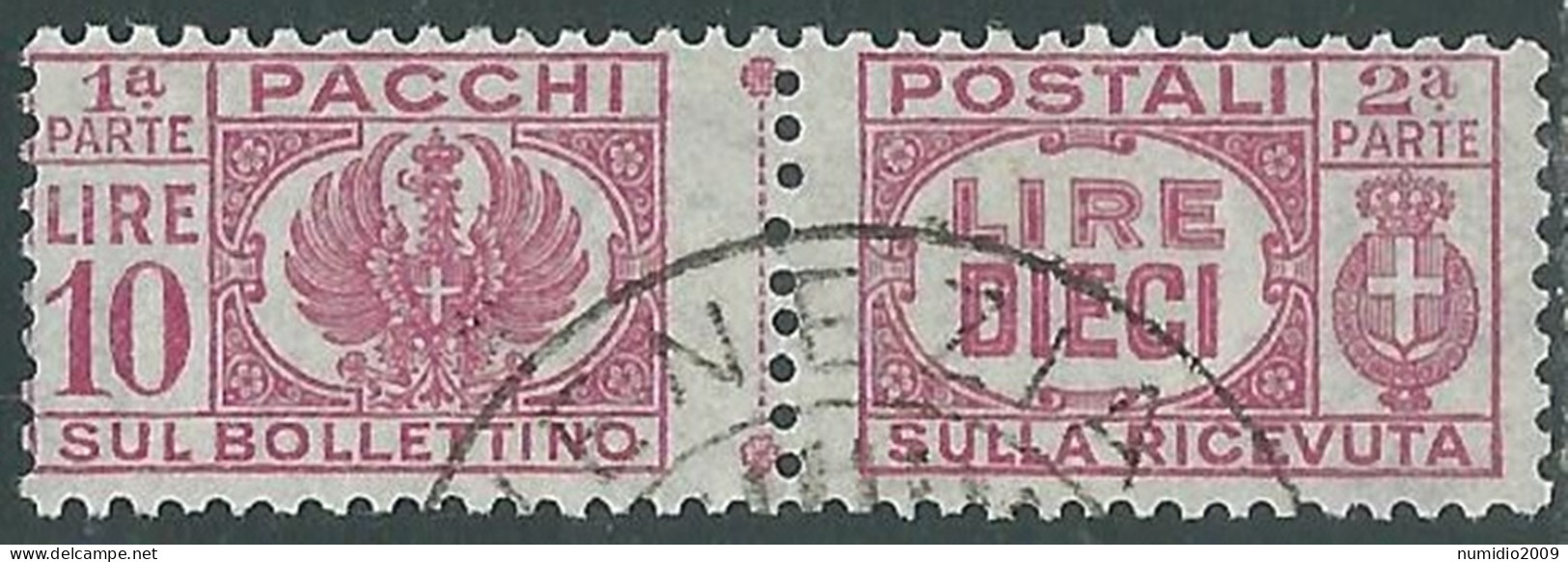 1946 LUOGOTENENZA PACCHI POSTALI USATO 10 LIRE - P31-10 - Paketmarken