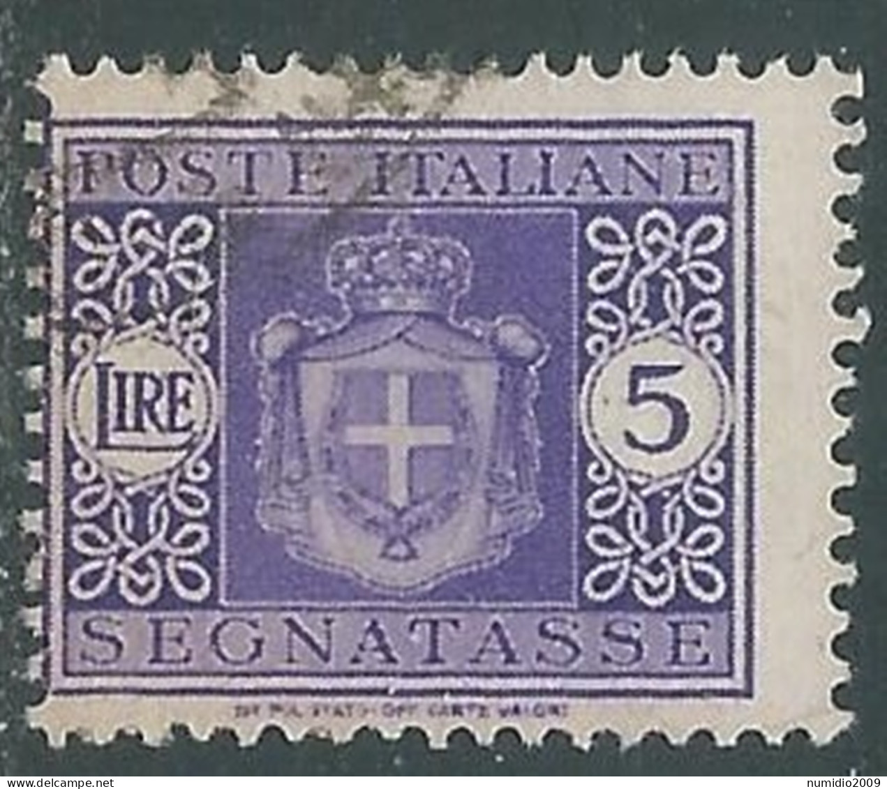 1946 LUOGOTENENZA SEGNATASSE USATO 5 LIRE - P13-3 - Portomarken