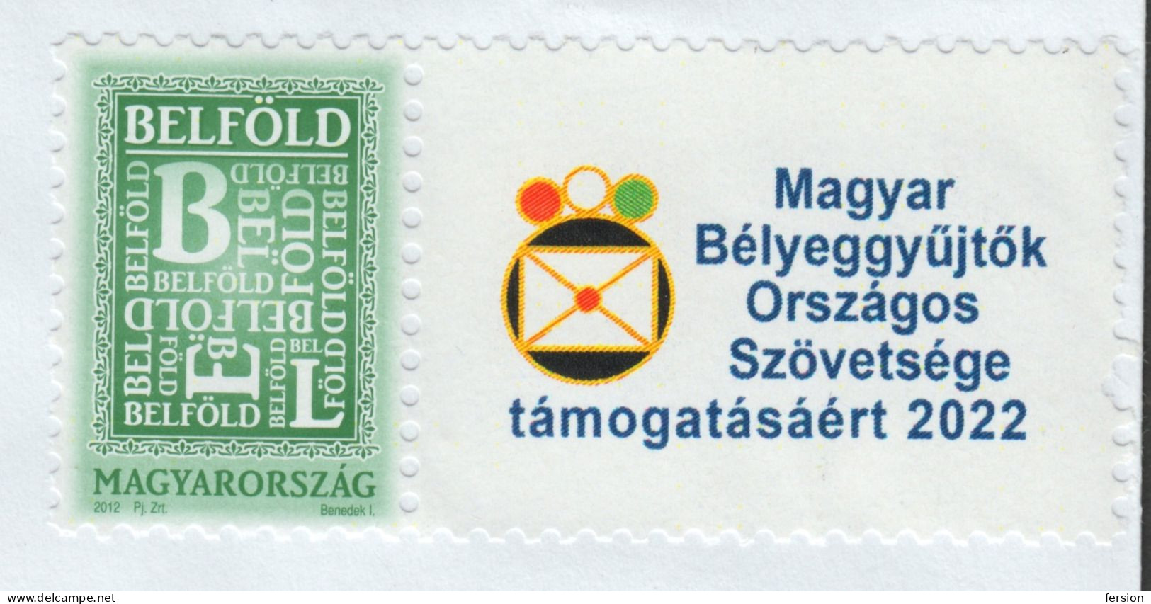 2022 Hungarian Philately Association MABÉOSZ Personalized Private Stamp 2012 LABEL VIGNETTE Hungary COVER Letter - Cartas & Documentos