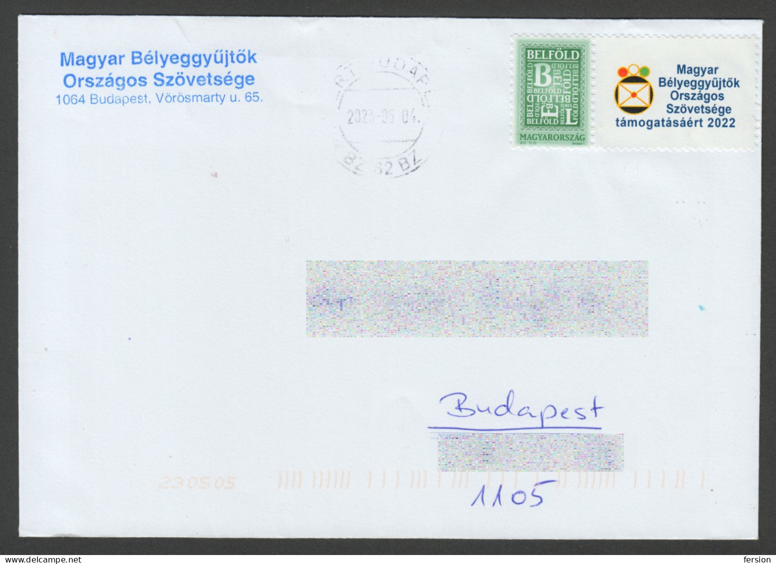 2022 Hungarian Philately Association MABÉOSZ Personalized Private Stamp 2012 LABEL VIGNETTE Hungary COVER Letter - Cartas & Documentos