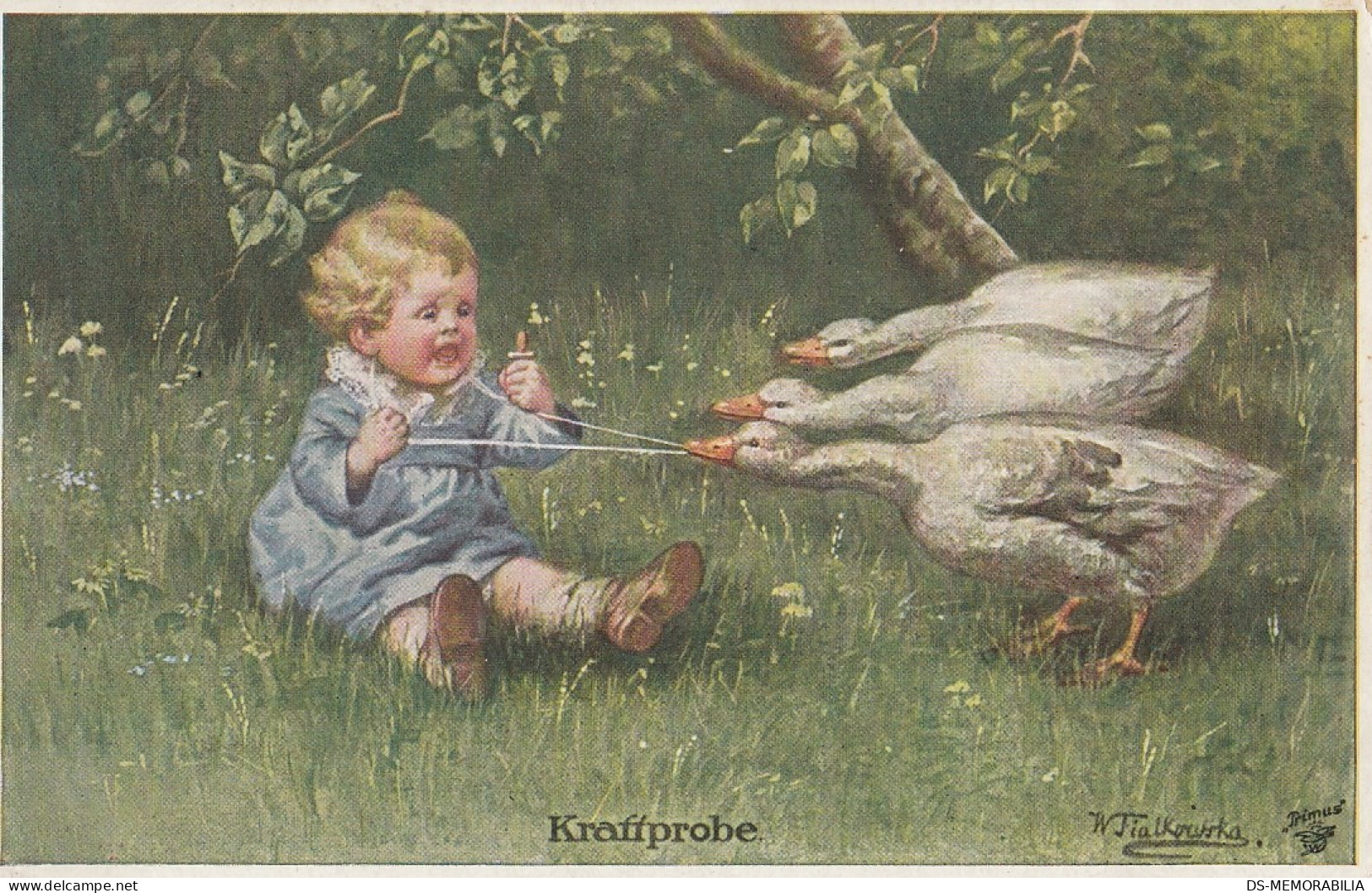 Wally Fialkowska - Child & Geese , Goose  - Fialkowska, Wally