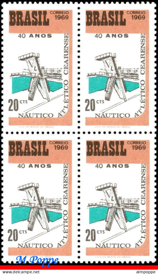 Ref. BR-1124-Q BRAZIL 1969 - CEARENSE WATER SPORTSCLUB, MI# 1213, BLOCK MNH, . 4V Sc# 1124 - Salto De Trampolin