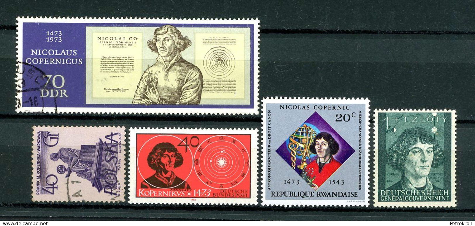 5 X Nikolaus Nicolaus Kopernikus Copernicus Polen DDR U.a. Gestempelt Postfrisch - Sammlungen