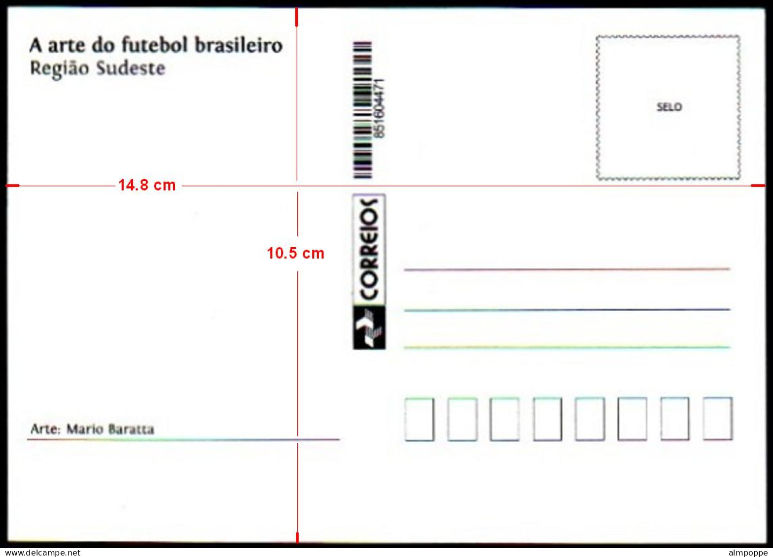 Ref. BR-3270-PC3 BRAZIL 2014 - WORLD CUP CHAMPIONSHIP,FIFA, SPORT, NORTHERN REGION, POSTCARD, FOOTBALL SOCCER 1V - 2014 – Brazilië