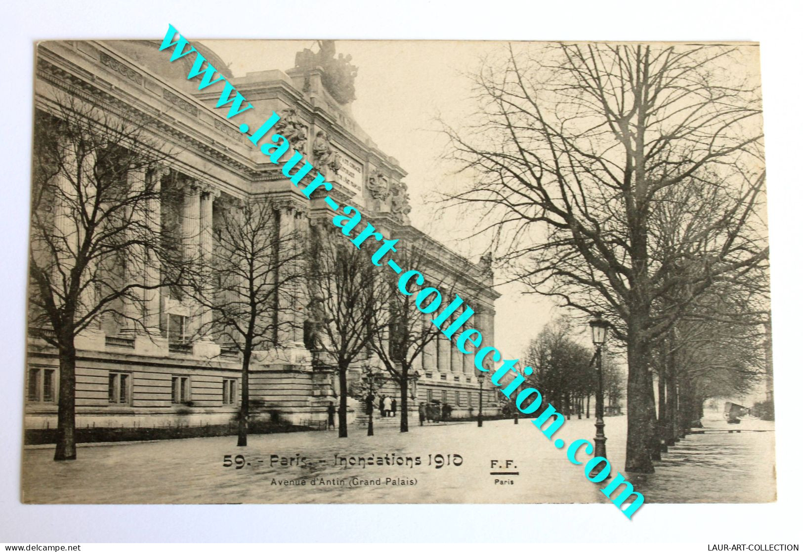 CPA 75, INONDATION PARIS JANVIER 1910 AVENUE D'ANTIN GRAND-PALAIS, CARTE POSTALE GRANDE CRUE DE LA SEINE (1505.12) - Floods