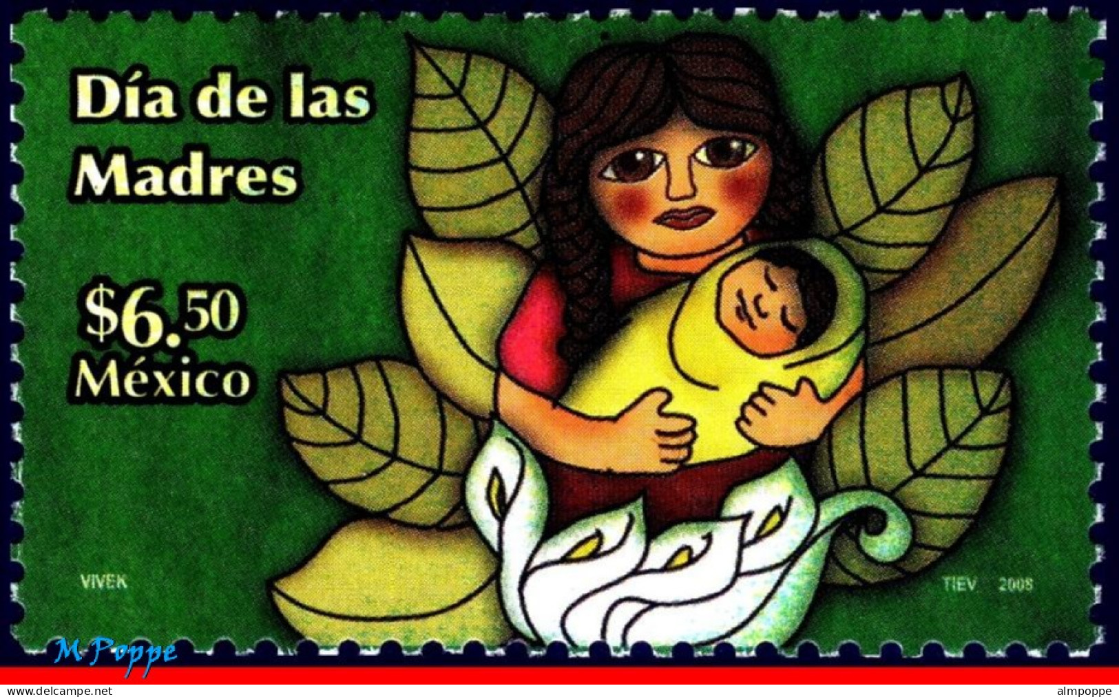 Ref. MX-2573 MEXICO 2008 - MOTHER, SON IN A FLOWER,MNH, MOTHER'S DAY 1V Sc# 2573 - Día De La Madre