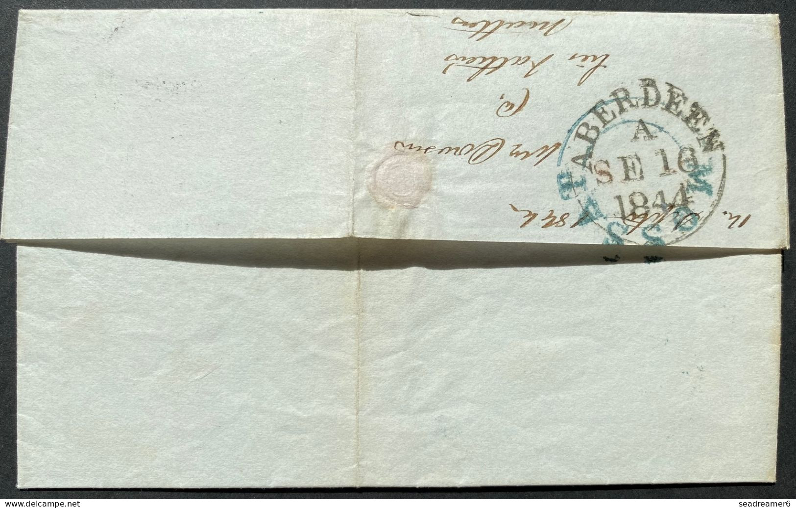 Lettre N°3 1 Penny Rouge Brun PL45 Lettre BA Obl Number 253 De "MOSSAT AND MILLPORT" Ecosse Pour ABERDEEN SUPERBE - Storia Postale