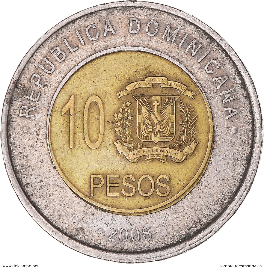 Monnaie, DOMINICA, 10 Pesos, 2008 - Dominicaanse Republiek