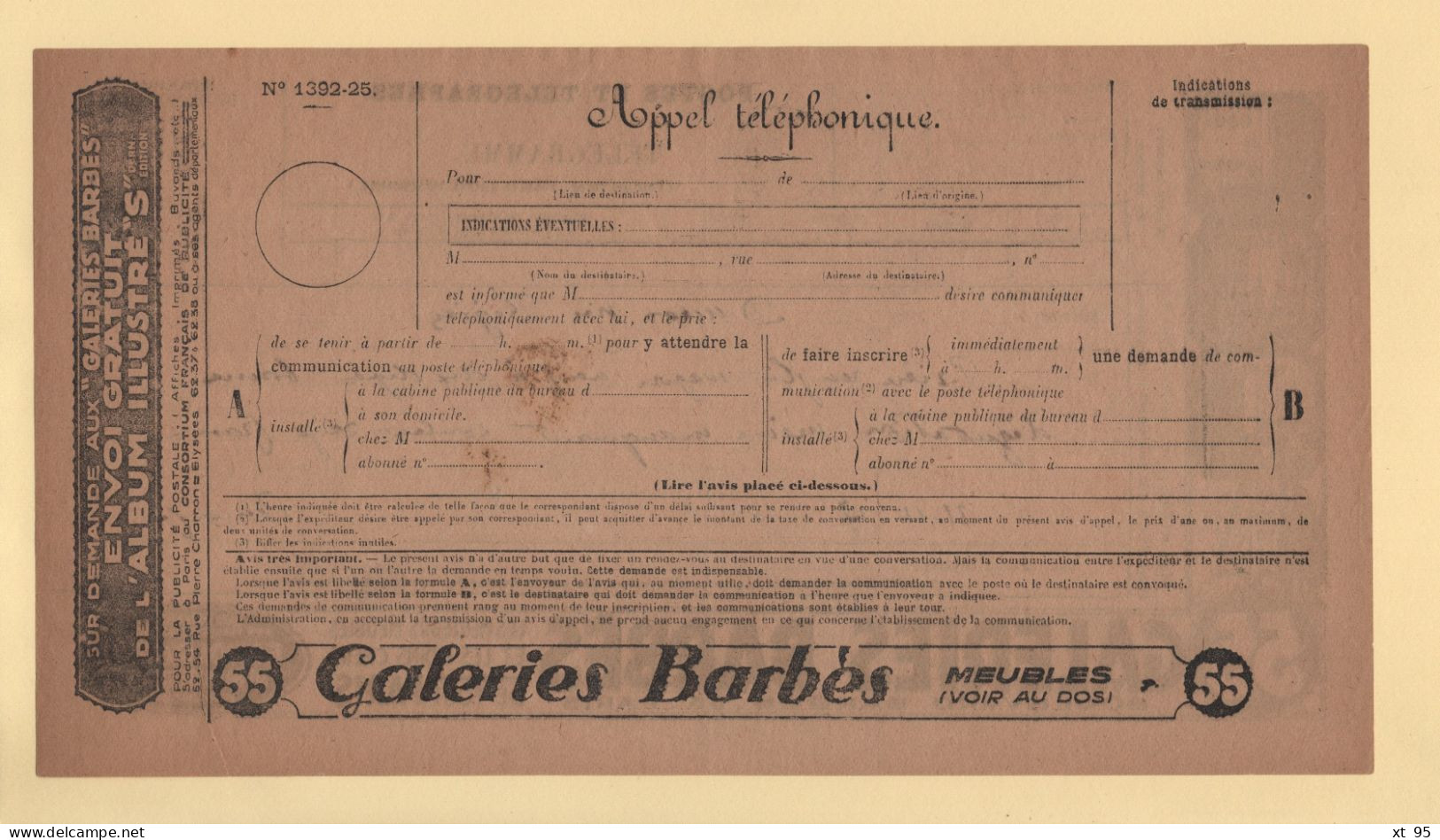 Telegramme Illustre - Galeries Barbes - 1927 - Beziers - Telegraphie Und Telefon