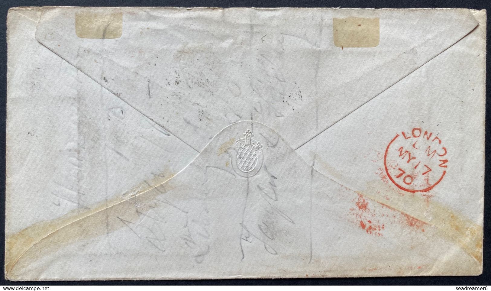 Lettre N°26 X3 1 Penny Oblitérés Dupleix De DERBY 242 Pour NEW YORK USA, Dateur " NY Paid " TTB - Covers & Documents