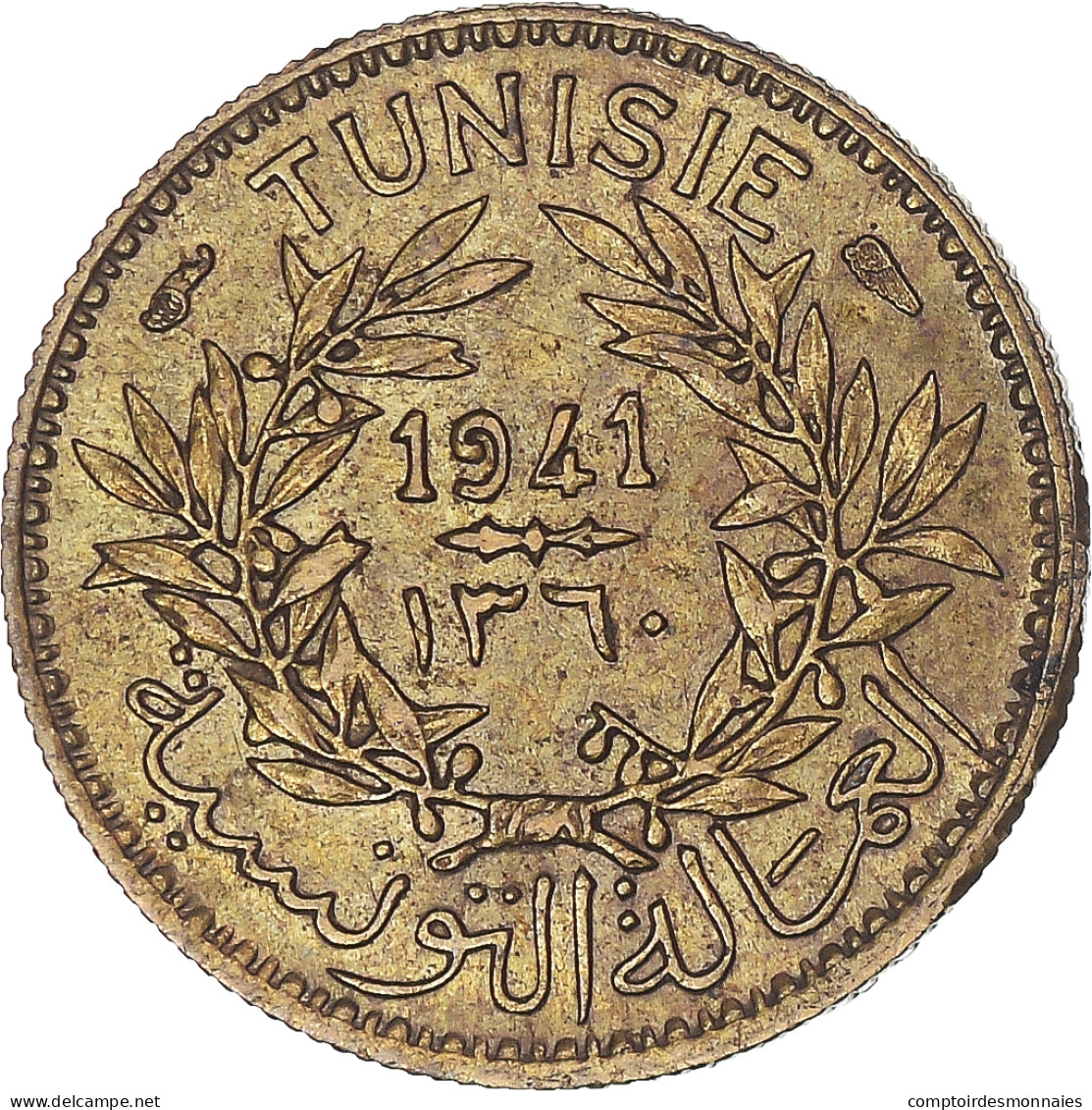 Monnaie, Tunisie, 50 Centimes, 1941 - Tunisia