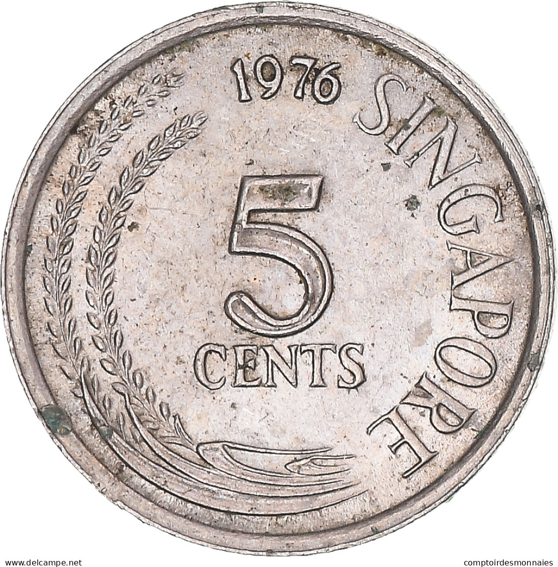 Monnaie, Singapour, 5 Cents, 1976 - Singapur