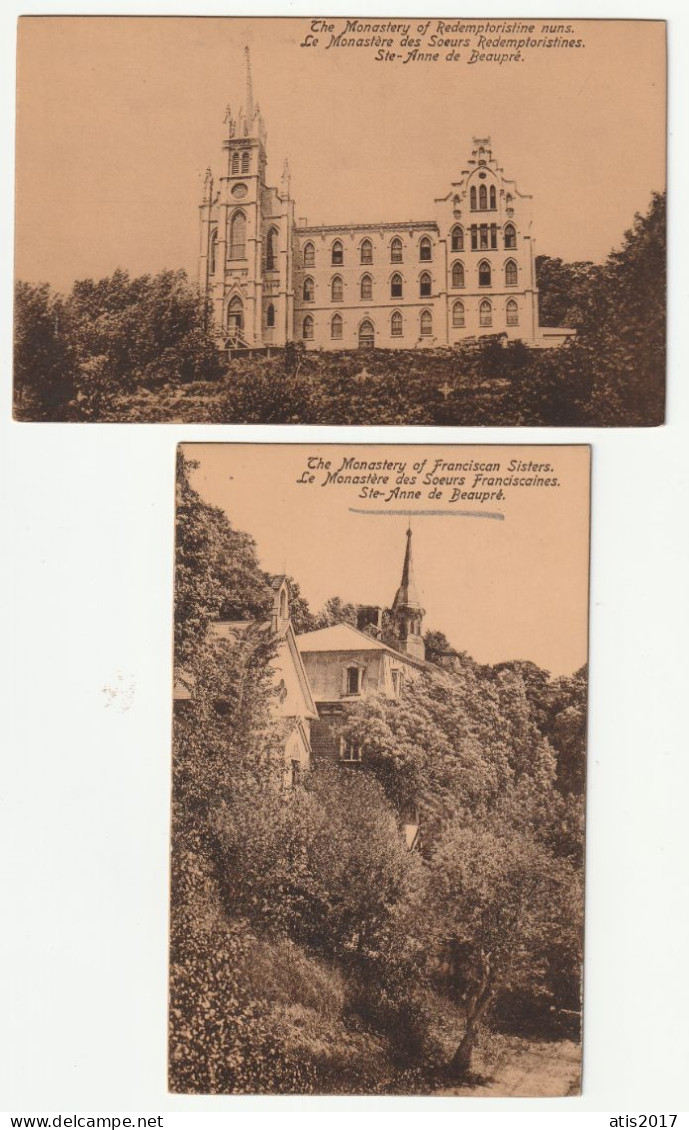 Ste Anne De Beaupré - 2 Pc 1921 - Monastères Des Soeurs Redemptoristines & Fransicaines - Ste. Anne De Beaupré