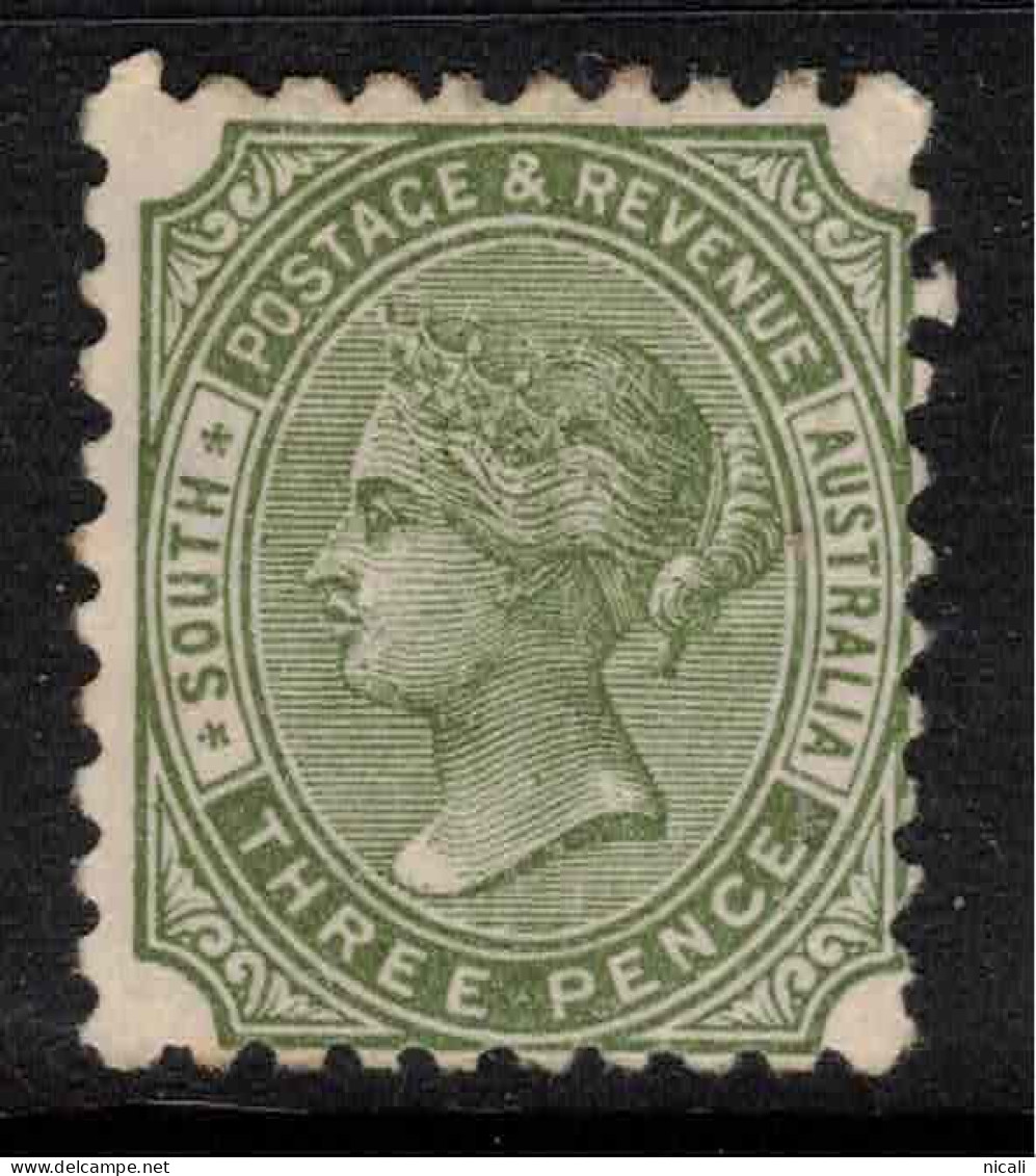 SOUTH AUSTRALIA 1883 3d Sage-Green P10 SG 183 HM* #CBU8 - Mint Stamps