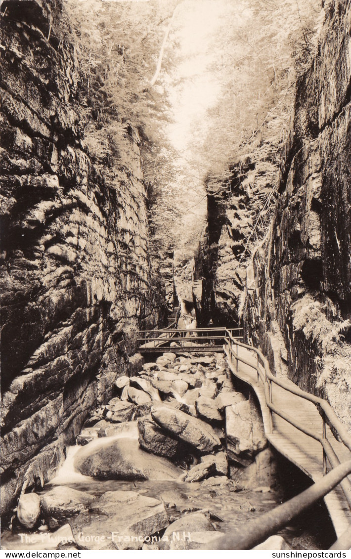 New Hampshire Franconia Notch View Through The Flume Real Photo - White Mountains