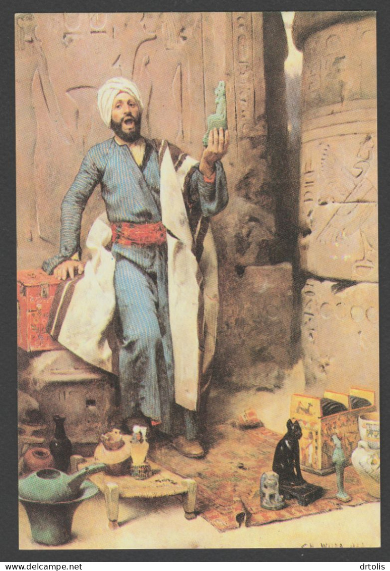 EGYPT / OLD CARD / REPRINT / CHARLES WILDA / THE GREEN ISIS / OIL ON CANVAS . 1884 - Musées