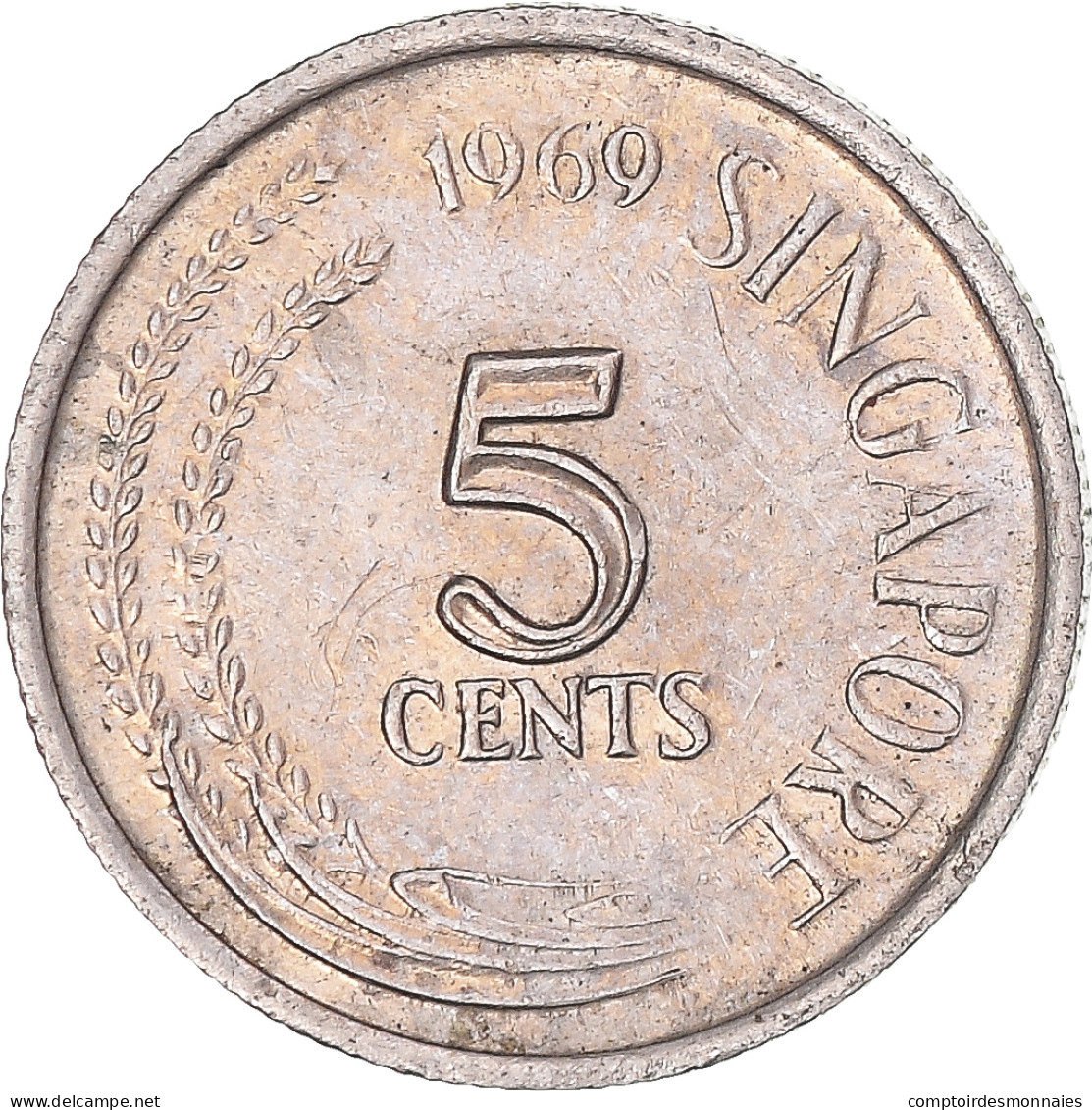 Monnaie, Singapour, 5 Cents, 1969 - Singapour