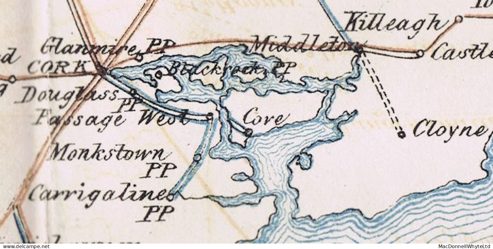 Ireland Cork Maritime 1817 Letter Richmond USA To London With COVE/SHIP-LETTER In Orange, "via Cork" - Vorphilatelie