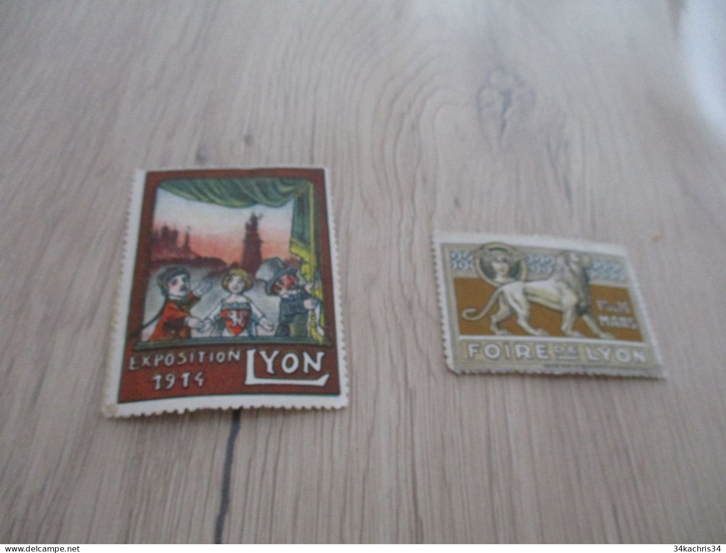X2 Vignettes Foire De Lyon Dont 1914 Guignol.... - Sonstige & Ohne Zuordnung