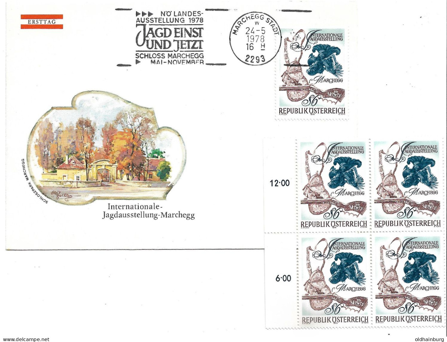 2308z: Jagdausstellung Marchegg NÖ Landesausstellung 1978: FDC Und Viererblock ** - Gänserndorf