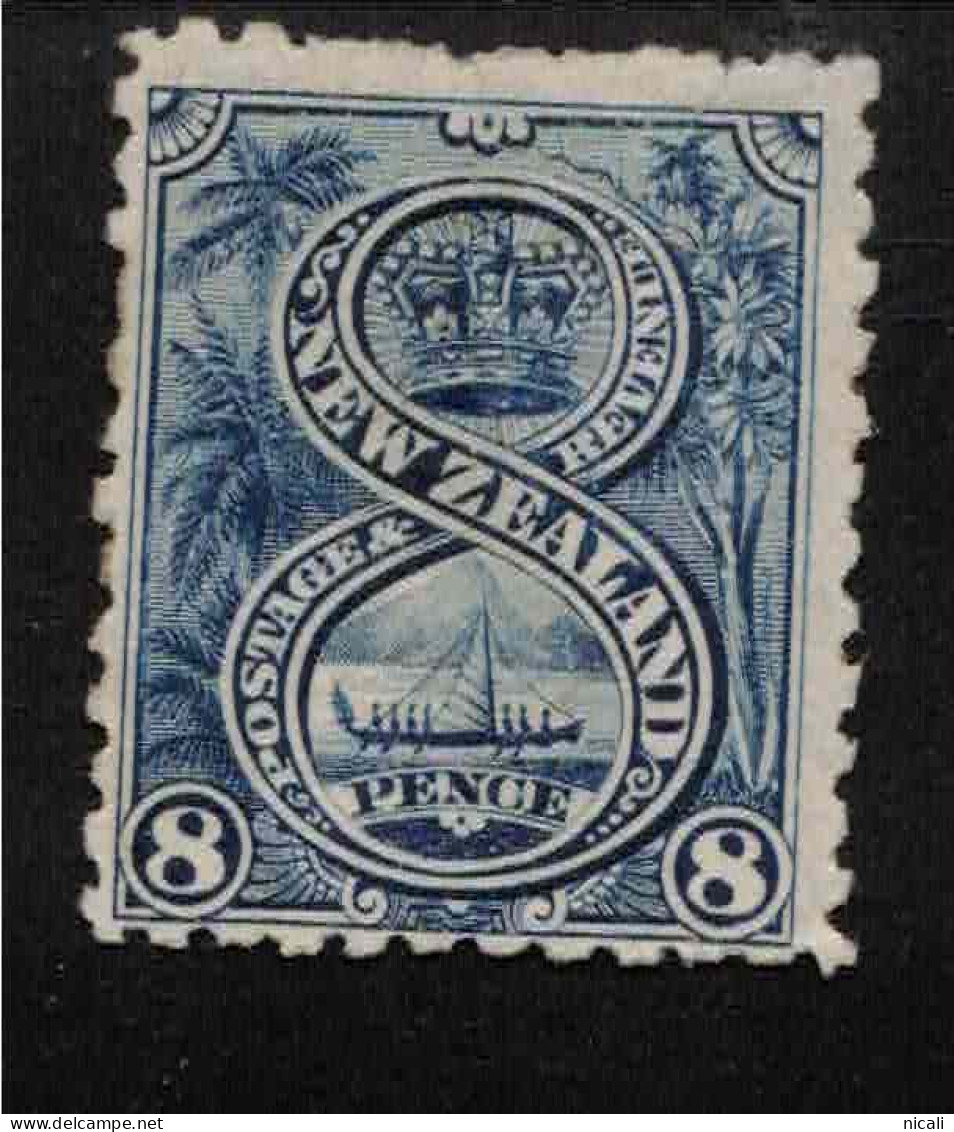 NZ 1898 8d Indigo Maori Canoe P11 No Wmk SG 266 HM #CBT34 - Unused Stamps