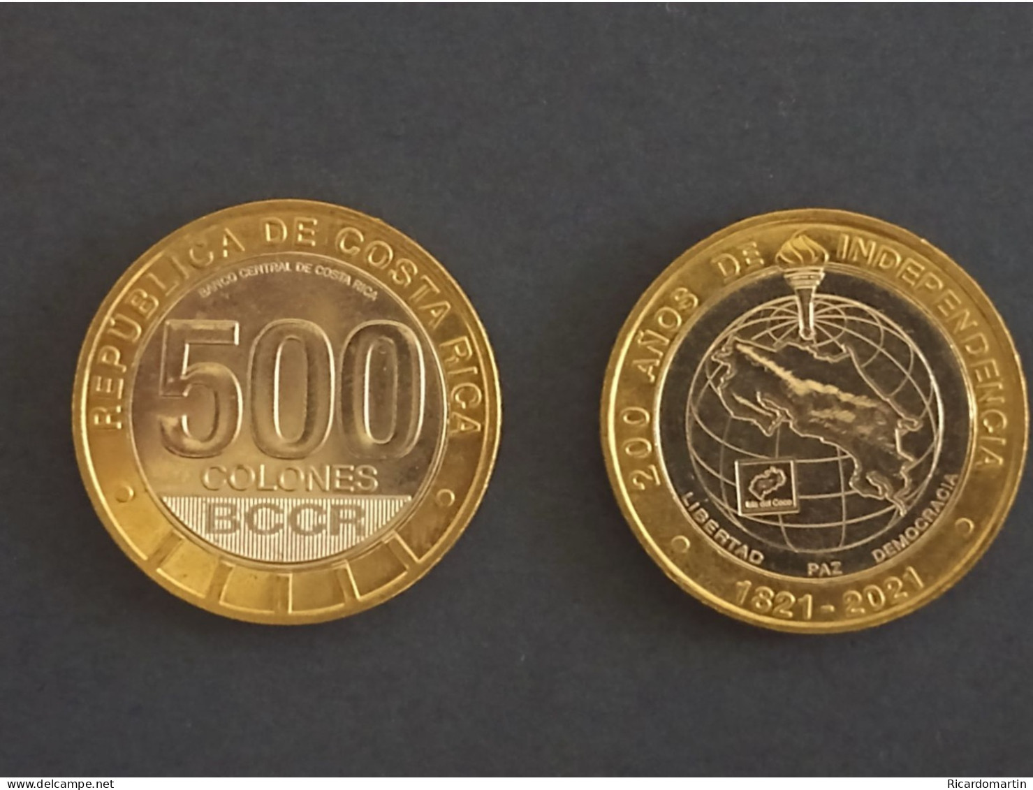 COSTA RICA, 500 COLONES COIN, BICENTENARIO INDEPENDENCIA, 2021 - Autres – Amérique