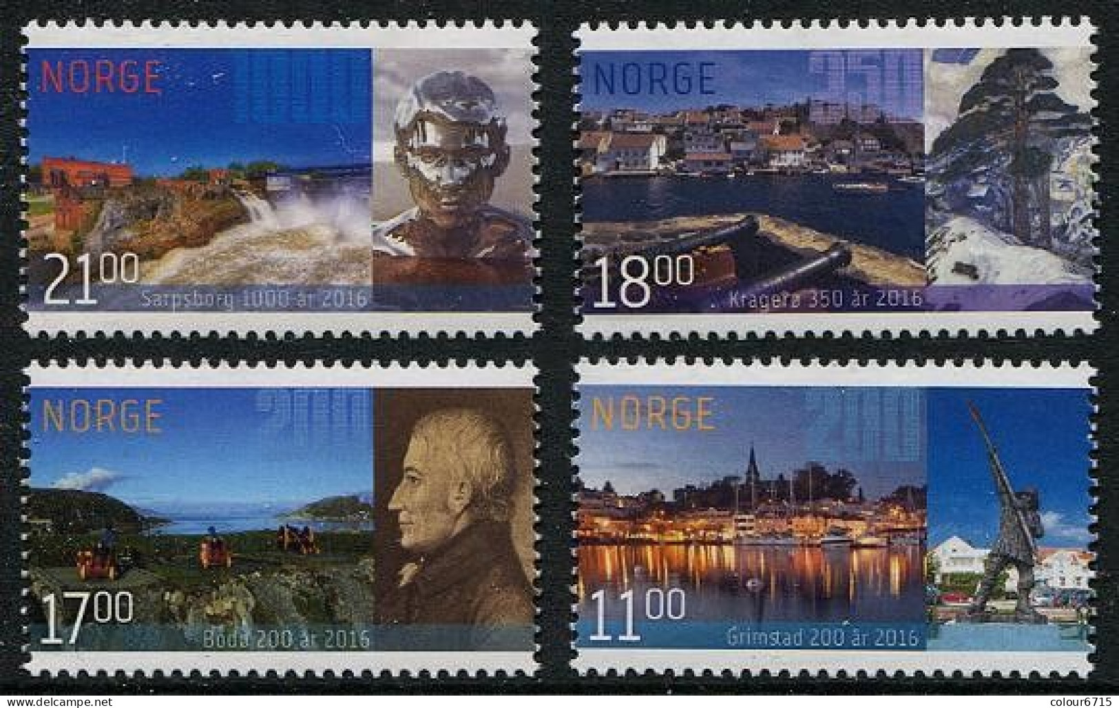 Norway 2016 City Anniversaries Stamps 4v MNH - Neufs