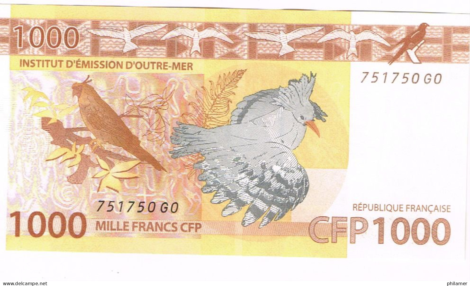 GO Nouvelle Caledonie France Billet Banque Monnaie Banknote 1000 Francs Cfp Mint UNC - Territoires Français Du Pacifique (1992-...)