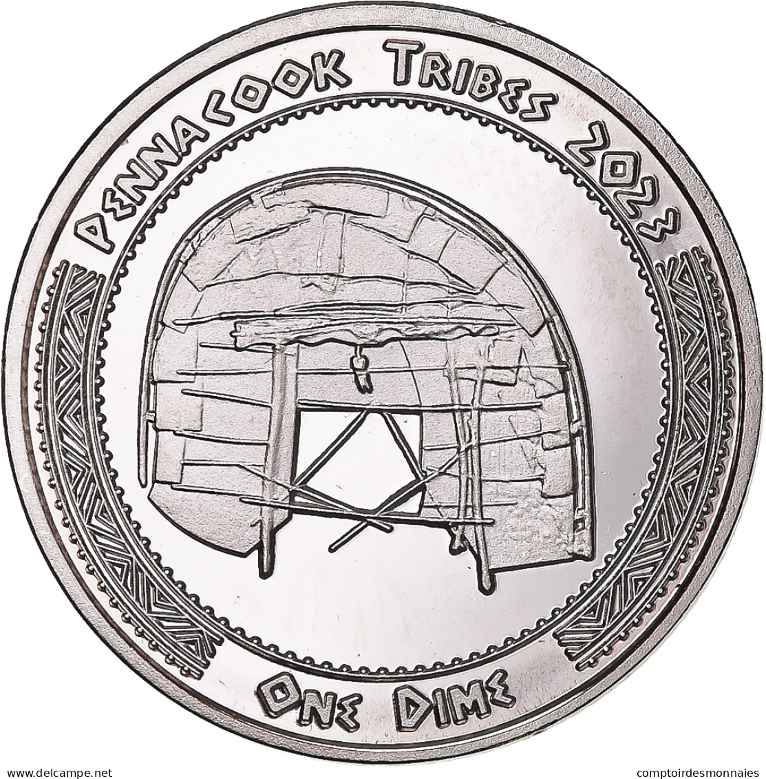 Monnaie, États-Unis, Dime, 2023, Tribus Des Amérindiens.Pennacook Tribes.BE - Commemoratives