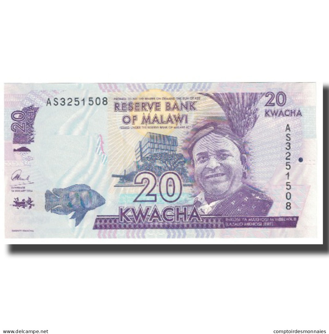 Billet, Malawi, 20 Kwacha, 2014, 2014-01-01, KM:57, NEUF - Malawi