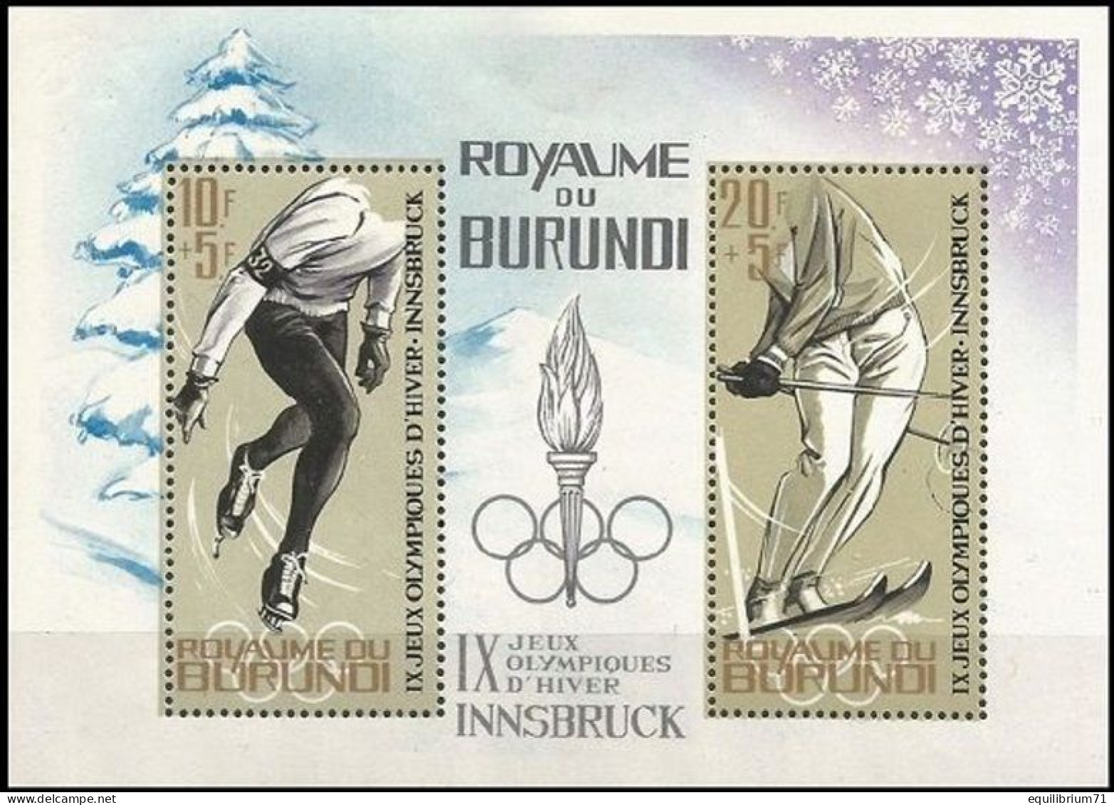 BL3**(78/79A) - J.O D'hiver à / Olympische Winterspelen In / Olympische Winterspiele In - Innsbruck - BURUNDI - Hiver 1964: Innsbruck